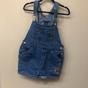 Vintage no boundaries short overalls
